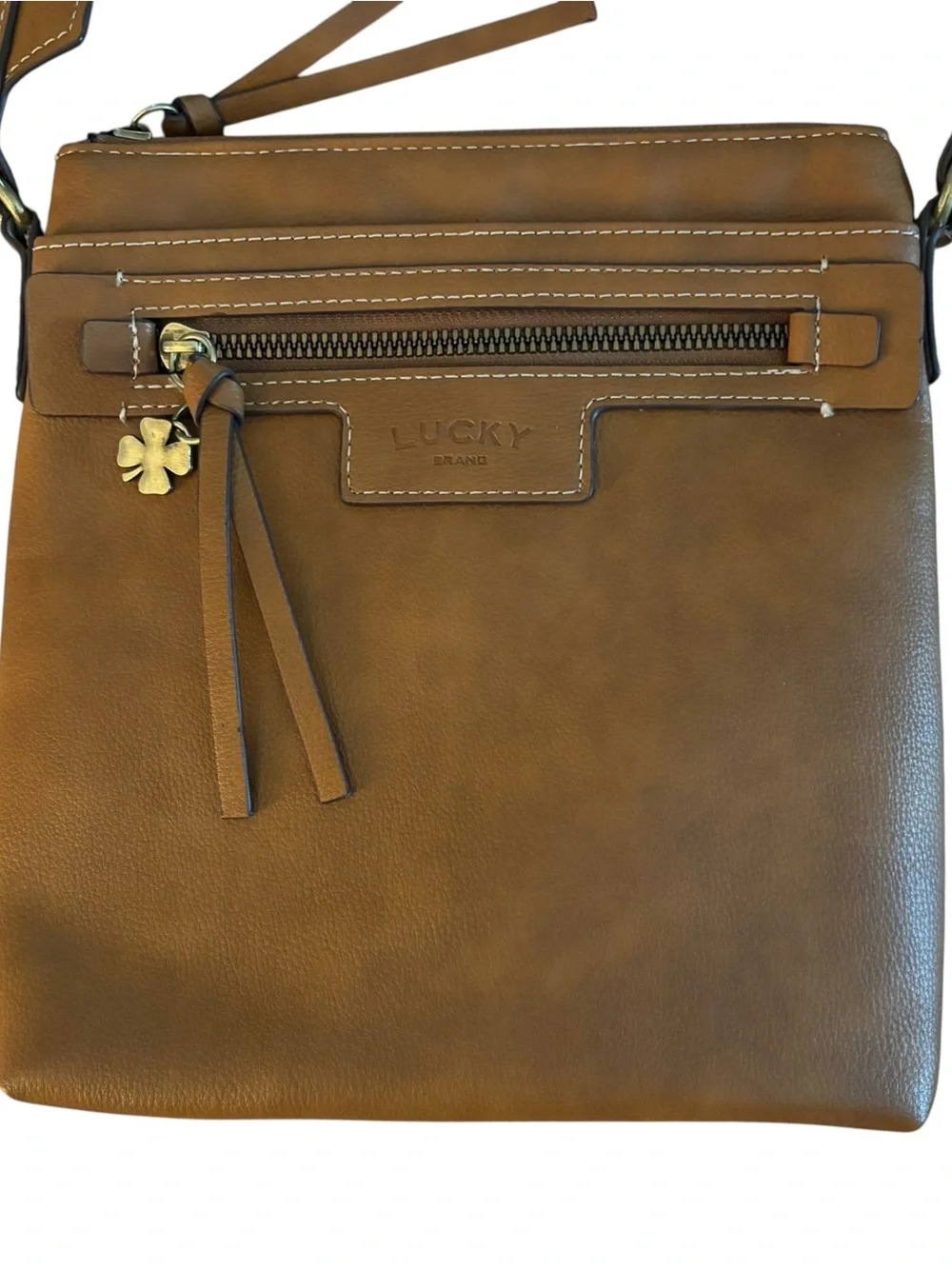 Lucky Brand Lani Vegan Leather Crossbody Bag Dachshund Logo Strap